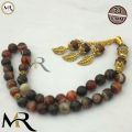 Fancy Sulemani Striped Aqeeq Stone Tasbeeh - Counting Pearls 33 Diameter of Beads 10mm. 