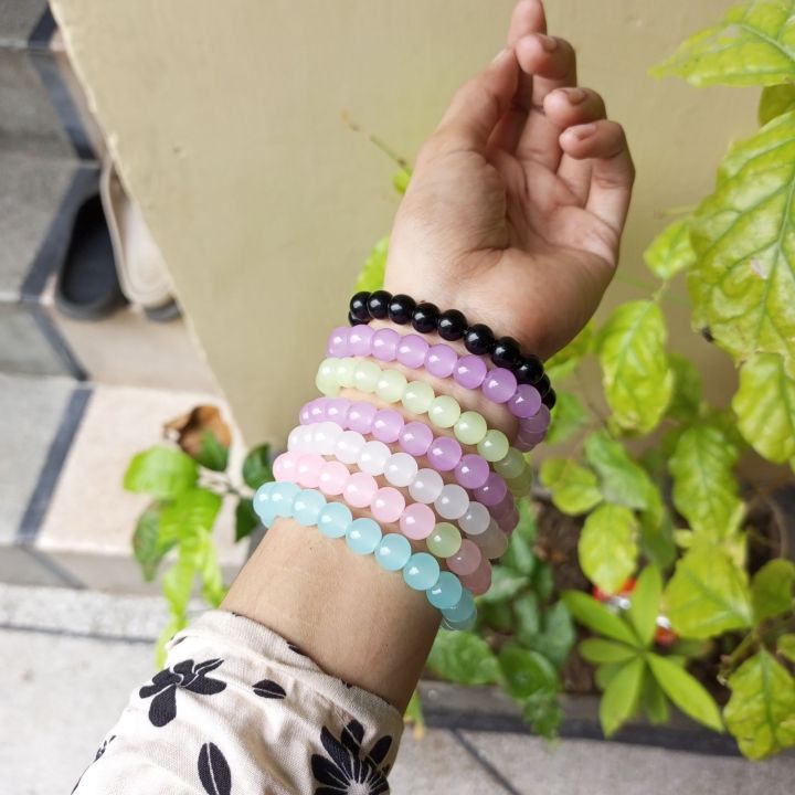 5 bracelets Couple & friendship  Cute Glass pearls bracelet