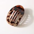 Leopard Matte Fashion Oval Hair Claw Clip for Women New Design Curved Flat Styling Barrettes Acrylic Lying down Hair Accessories. 