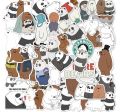 25PCS white, Grey and brown cute teddy bear stickers. 
