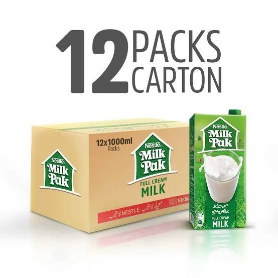 milkpack full cream UHT milk 1000 ml pack of 12