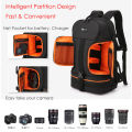 Video Waterproof Camera Shoulders Backpack w Reflector Stripe fit 15.6 inch Latptop Shockproof Soft Padded Tripod Case Photo Bag.