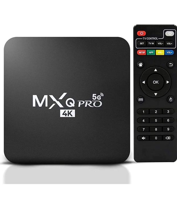 MXQ PRO 4K Android 11 Smart TV Box (Amazon UK) with TV Remote Control Android TV Box with 2.4G 5G Dual Band WiFi Quadcore Processor