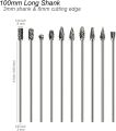 Extra Long 100mm Rotary Rasp File Carving Grinder Abrasive Tools Carbide Burr Alloy Bits Milling Cutter Drill For Metal Wook. 