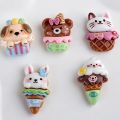 20-Pack Mixed Cat Dog Bear Bunny Ice Cream Resin Shoe Charms - Cute Animal & Food Clog Decor for Sandals & Beach Bags. 