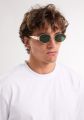 CREEK Trendy Retro Oval Sunglasses for Women – Golden Frame with Green UV Lenses | 2025 Designer Fashion Shades. 