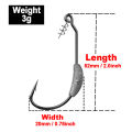 FishTrip Fishing Jig Head Hook with Spring Lock Pin Crank Barbed Hook Plastic Lure Soft Worm Hook High Carbon Steel Fish Tackle. 
