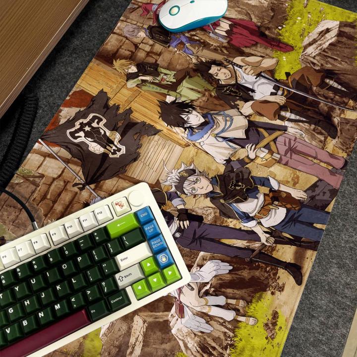 Anime B-Black C-Clover Mouse Pad Xxl Computer Large Size Non-slip Gamer Keyboard 90x40cm Art Design HD Deskmat