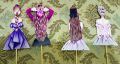 Girl Back Poses cake topper (pack of 4) for bridal shower and birthdays. 