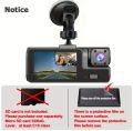 Vavupo 1080P Dual Dash Cam with 170° Wide Angle, Night Vision, G-Sensor, Loop Recording, LED Display, Push Button Control, 150mAh Rechargeable No SD Card Included. 