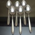 Stainless Steel Table Spoons with Laser Check Design/Laser Flower Design(Set of 6). 