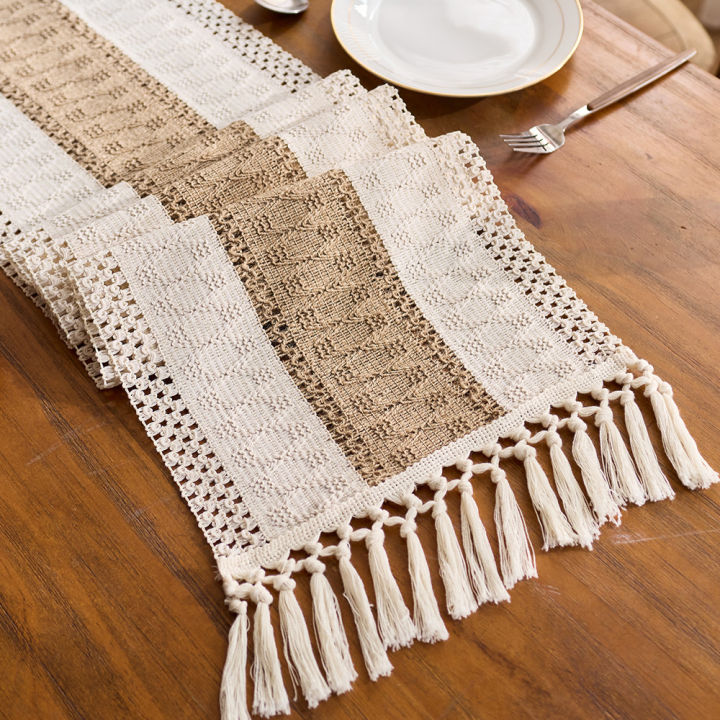 Boho%20Table%20Runner%20for%20Home%20Decor%20Macrame%20Cream%20&%20Brown%20Farmhouse%20Table%20Runner%20with%20Tassels%20for%20Bohemian%20Dining%20Bedroom%20Decor%20-%20Image%202