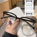 【Low price】A Pair of PC Online Celebrity Transparent Glasses Box Myopia Men and Women Flat Light round Face Radiation-proof Slim Blue Eye F. 