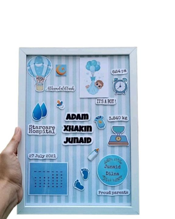 A4 3d baby frame | A4 Acrylic protection non breakable frame | baby milestone frame.