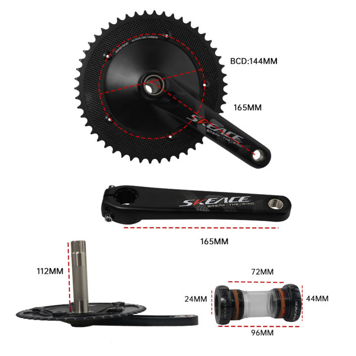 SKEACE%20Break%20The%20Wind%20Hollowtech%20Crankset%2049T%20Carbon%20Chainwheel%20165mm%20Aluminum%20Alloy%20Fixed%20Gear%20Bike%20Crank%20For%20Track%20Bicycle%20-%20Image%202