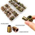 165/75/55pcs Threaded Insert Nut E-nut M4 M5 M6 M8 Set Kit For Wood Furniture Bed Cabinet Table Embedded Hex Hexagon Socket Head. 