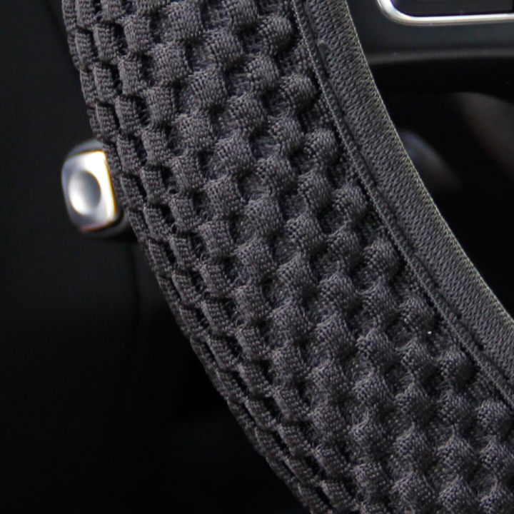 Summer%20Four%20Seasons%20Breathable%20Massage%20Comfortable%20Mesh%20Cloth%20Car%20Steering%20Wheel%20Cover%20Women's%20Car%20Accessories%20Black%20-%20Image%206