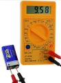 Digital Multimeter LCD AC DC Measuring Voltage Current for Home use.Campus Component Voltage Ampere Ohm Tester,Electronic Tester Yellow. 