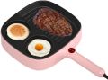 MIni Multifunctional Breakfast Machine NON Stick  3-In-1 Electric Griddle for Steaks & Eggs, Divided Electric Skillet Grill Pan Non-stick 5 Minutes Multifunction Brunch Maker for Burger, Bacon, Pancake, Sandwich. 