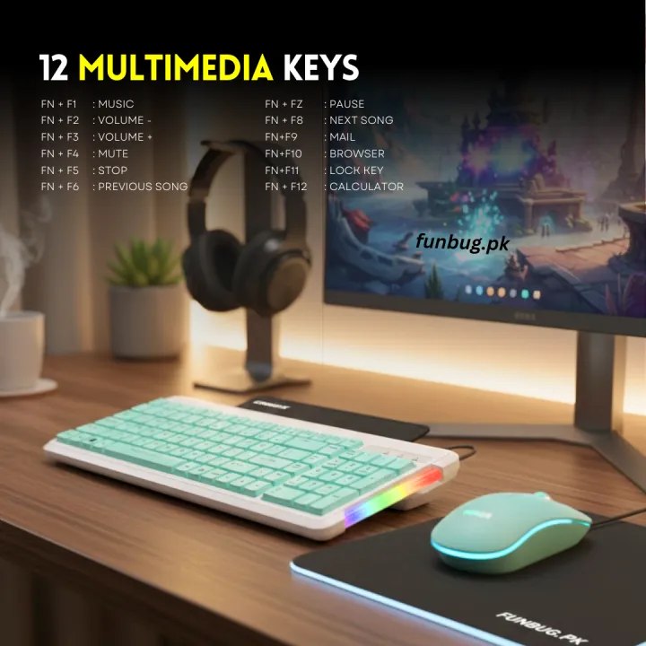 FunBug%20Waterproof%20Gaming%20Keyboard%20and%20Mouse%20Combo%20with%20RGB%20Side%20LED%20Panel%20-%20Mechanical%20Feeling%20Wired%20Keyboard%20&%202400%20DPI%20Mouse%20with%20FREE%20Mouse%20Pad%20for%20Pubg%20Mobile,%20Laptop,%20PC%20Computer%20-%203%20in%201%20Gaming%20Bundle%20-Black,%20White,%20Green%20-%20Image%205