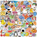 100pcs Cute Mini Animals Foods Cartoon Graffiti Stickers Phone Guitar Laptop Notebook Suitcase Cup Waterproof Sticker Kids Toy.