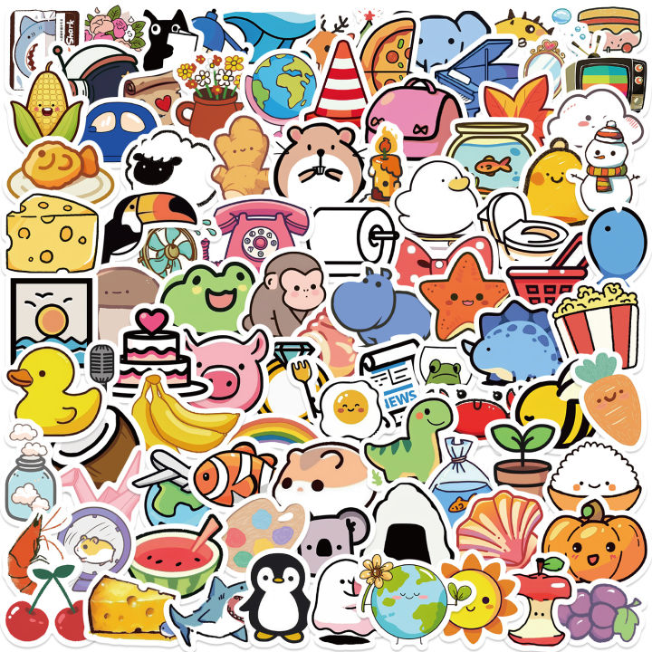 100pcs%20Cute%20Mini%20Animals%20Foods%20Cartoon%20Graffiti%20Stickers%20Phone%20Guitar%20Laptop%20Notebook%20Suitcase%20Cup%20Waterproof%20Sticker%20Kids%20Toy%20-%20Image%202