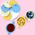 Food Grade Silicone Child Dish Set Baby Feeding Bowl Suction Plate Straw Cup Wooden Spoon Fork for Kids Tableware Toddler Dishes. 
