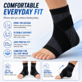 Adjustable Ankle Support Brace Compression Sleeve Wrap Strap Breathable Knit Stabilizer for Sports Running Training Adult Unisex. 