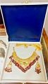 New Gold plated necklace set with Ring & earring - 24k Gold polish multi colour moti. 