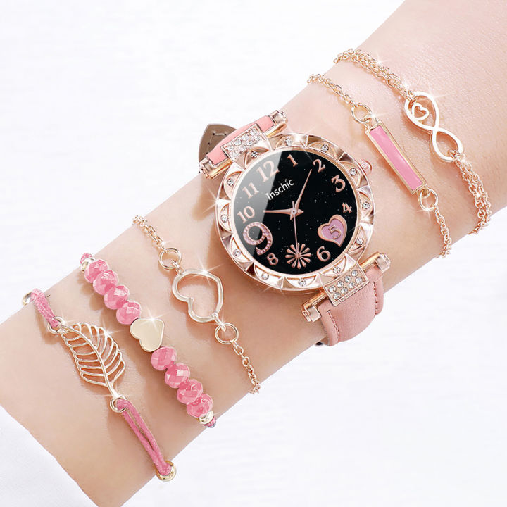6PCS/Set%20Fashion%20Heart%20Dial%20Women's%20Watch%20Casual%20Leather%20Band%20Analog%20Quartz%20Watch%20Leaf%20Bracelets%20Set%EF%BC%88Without%20Box%EF%BC%89%20-%20Image%206
