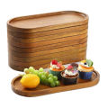Tableware Solid Wood Food Tray Round Rectangle Dessert Plate Japanese-style Wooden Snack Fruit Tea Saucer Pallet Bread Board. 