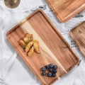 Natural Acacia Wood Tray Coffee Tray Rectangular Plate Fruit Snacks Food Storage Trays Dessert Candy Tray Gongfu Tea Tray. 