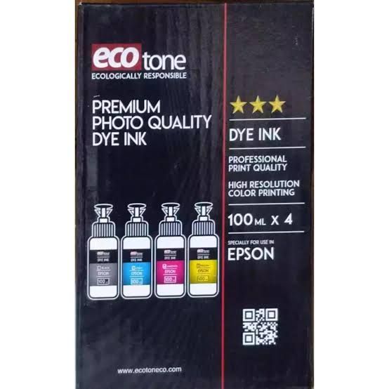ECO TONE COLOR BOTTLE PACK, PREMIUM PHOTO QUALITY DYE INK, Professional INK Quality