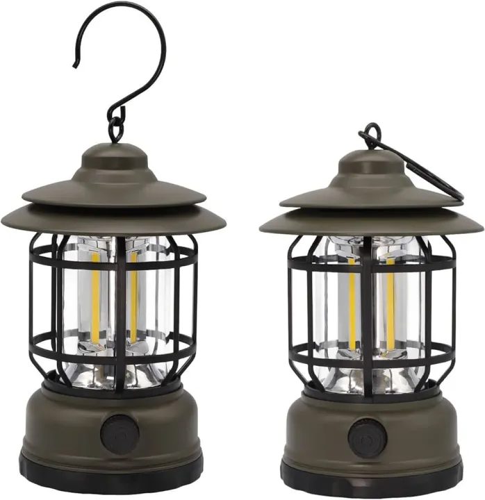 Camping%20Lanterns%20Rechargeable,%20Portable%20Electric%20LED%20Camping%20Lights%20Outdoor%20Hanging%20Tent%20Light%20Vintage%20Tabletop%20Lantern%20Decor%20Stepless%20Dimming%20Waterproof%20for%20Camping,%20Power%20Outages,%20Indoor%20(Black)%20-%20Image%202