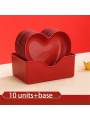 1/5/10/20pcs Plastic Heart Shaped Dinner Plate Set - Red And Pink Heart Themed Fruit Snacks Plate,Suitable For All Parties. 