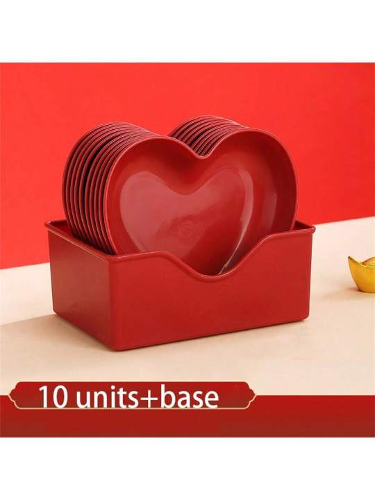 1/5/10/20pcs%20Plastic%20Heart%20Shaped%20Dinner%20Plate%20Set%20-%20Red%20And%20Pink%20Heart%20Themed%20Fruit%20Snacks%20Plate,Suitable%20For%20All%20Parties%20-%20Image%207