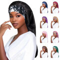 Elastic Wide Edge Long Satin Bonnet Hat Sleeping Hats Wrap Loose Night Cap Hair Care Bonnet for Women Men Unisex Cap Bonnet. 