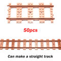 MOC City Train Tracks Building Blocks Soft Brown Straight Curved Rails Changeable Railway Accessories Kids DIY Block Train Toys. 