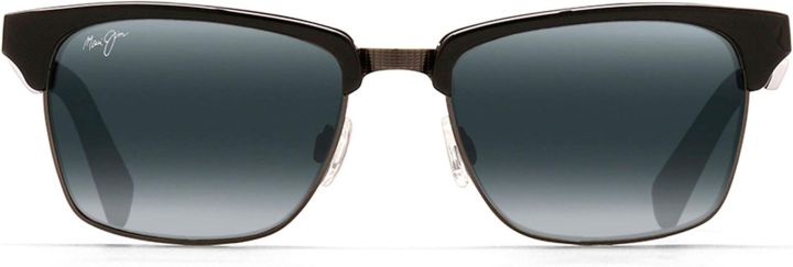 Maui Jim Men's and Women's Kawika Polarized Classic Sunglasses, Black Gloss w/Antique Pewter/Neutral Grey, Medium