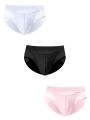 Men's Cotton Underwear Mesh Fabric Patching Sheer Comfortable Breathable High Elasticity Large Pocket Brifs Fashion Underpant.