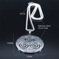 Stainless Steel Witchcraft Vortex Necklace Silver Color Viking Triskelion Celtic Knot Spiral Triskele Necklace Jewelry N7062S02.