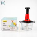 Push Vegetable Chopper - Stainless Steel Blades, 500 Ml / 1.5 LCapacity, Blue & Pink Colors.
