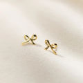 Cute Bow Stud Earrings For Women Sweet Mini Ear Stud Minimalist Ear Piercing Jewelry Wedding Bride Accessories Holiday K.