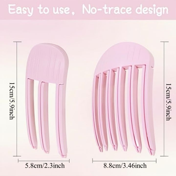 2pcs%203Teeth%20+%206Teeth%20Fluffy%20Hair%20Roots%20Clip%20Comb%20Lazy%20Hair%20Top%20Styling%20Curling%20Barrel%20Portable%20Korean%20Volume%20Wind%20Sculpting%20Comb%20-%20Image%204