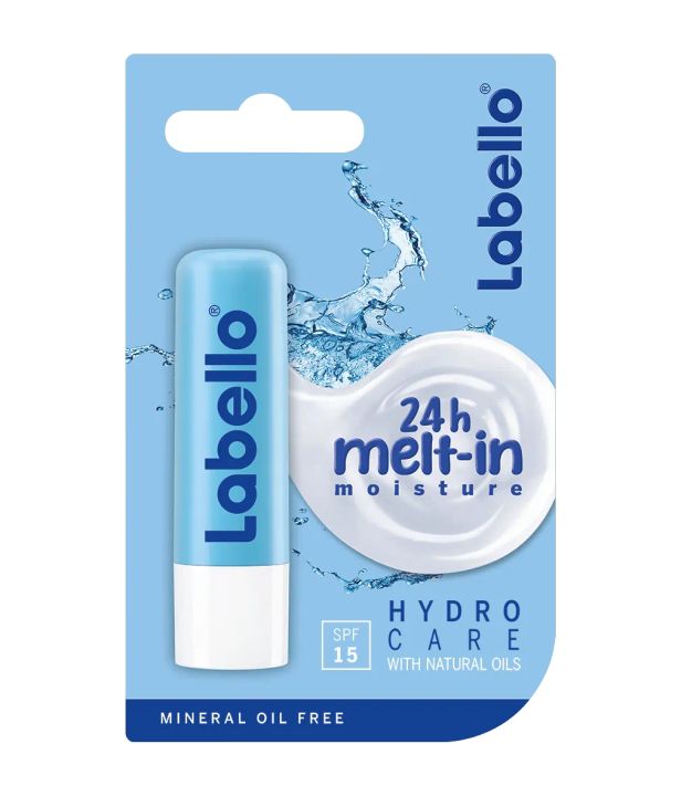 Labello Hydro Care Moisturising Lip Balm with SPF 15 without Mineral Oils, Nourishing Lip Balm with Shea Butter and Natural Oils for 24-Hour Care