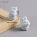 3/6Pcs 3D Flocking Rabbit Resin Charms Cute Rabbit Animal Pendant for Earrings Keychain Making DIY Jewelry s Mixed Color ﻿. 