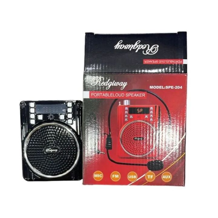 Ridgeway SPE-204 Bluetooth FM Portable Radio Speaker Rechargeable USB SD AUX with Mic Option