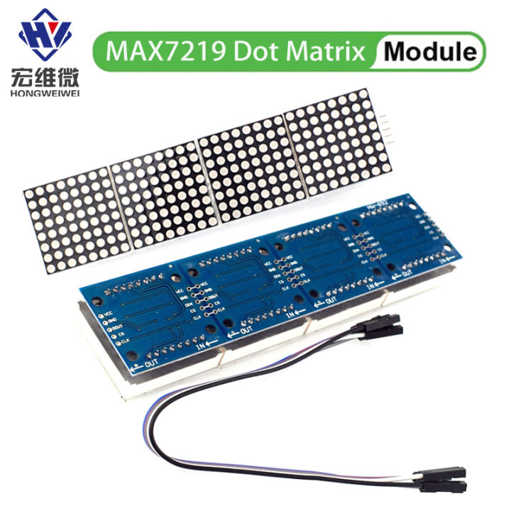 MAX7219 Dot Matrix Module 32x8 4 in 1 LED Display Modules Drive with ...