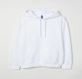 White Plain Fleece Pull Over Hoodie For Men. 