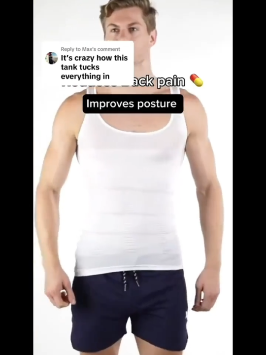 Slim n Lift Body Shaper Vest for Men (Black / White)
